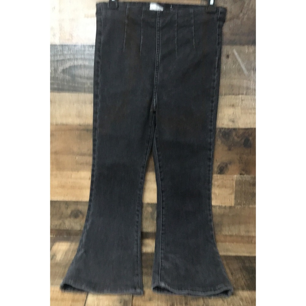 Free People Jeans Womens 27X23 Black Pull On Bootcut Faded High Rise
